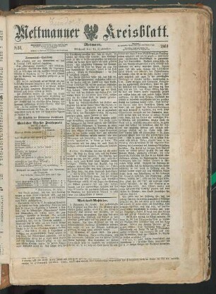 Mettmanner Kreisblatt. 1869-1871