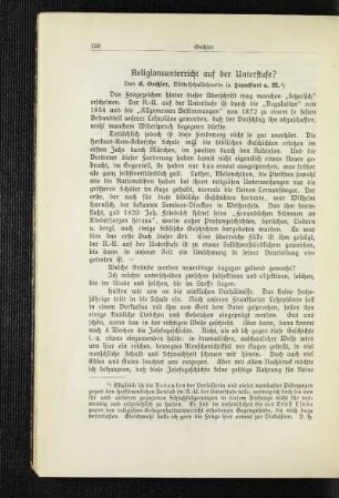 Religionsunterrich auf der Unterstufe?