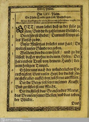 Der LXV. Psalm