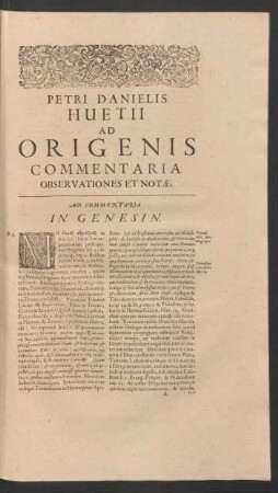 Ad Commentaria In Genesin.