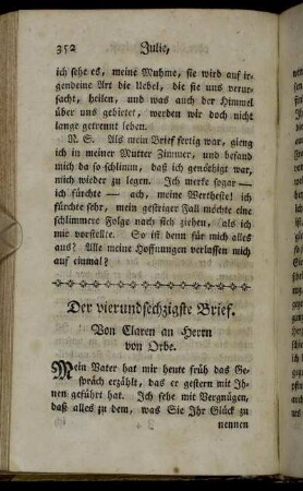 Der vierundsechzigste Brief. Von Claren an Herrn von Orbe. - Der fünfundsechzigste Brief. Von Claren an Julien.