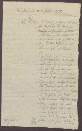 Protokoll über eine Grenzsteinsetzung zwischen dem Flecken Münzesheim und dem ritterschaftlichen Orte Menzingen