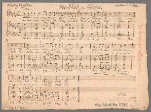 Abendlied, V, pf, As-Dur - BSB Mus.Schott.Ha 4392-2 : [caption title:] Abendlied von Göthe. // Musik von A. F. Haeser