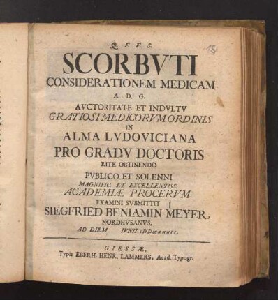 Scorbvti Considerationem Medicam