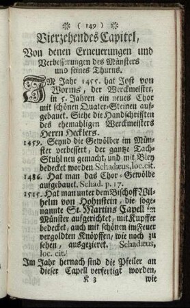 Vierzehendes Capitel, [...].