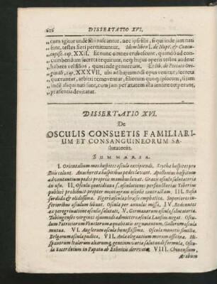 Dissertatio XVI. De Osculis Consuetis Familiarium Et Consanguineorum Salutatoriis.