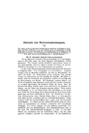 Chronik der Reformbestrebungen : VII.