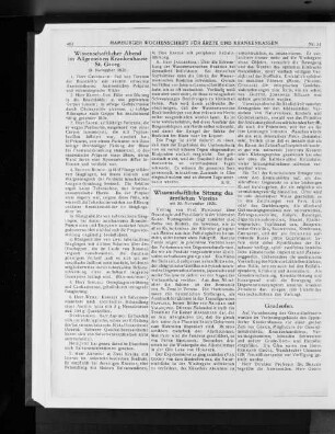 Wissenschaftliche Sitzung des ärztlichen Vereins