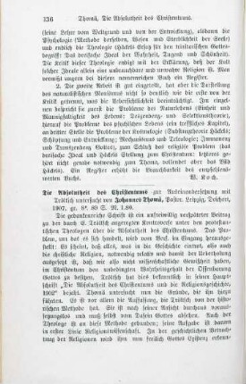 136-137 [Rezension] Thomae, Johannes, Die Absolutheit des Christentums zur Auseinandersetzung mit Troeltsch untersucht