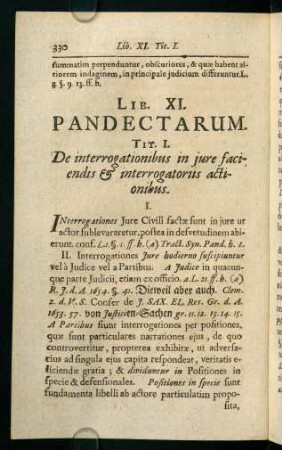 330-352, Tit. I. De interrogationibus in jure faciendis & interrogatoriis actionibus - Tit. VIII. De mortuo inferendo & sepulchro adificando