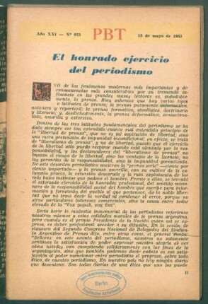 El honrado ejercicio del periodismo