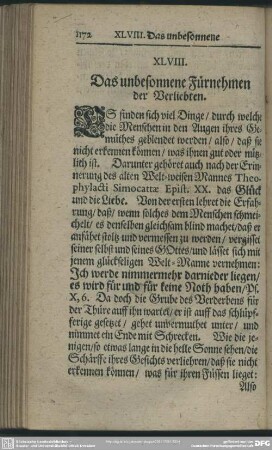 XLVIII. Das unbesonnene Führnehmen der Verliebten