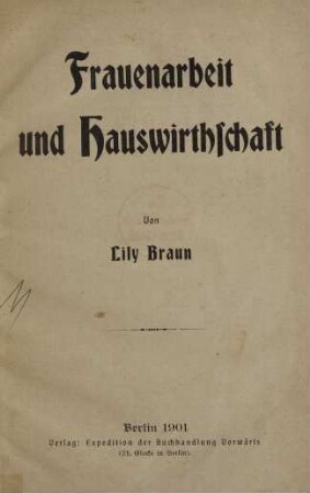 Frauenarbeit und Hauswirthschaft