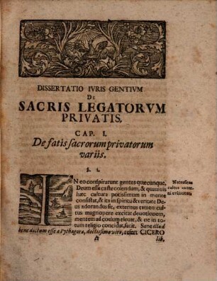 Dissertatio Ivris Gentivm, De Privatis Legatorum Sacris