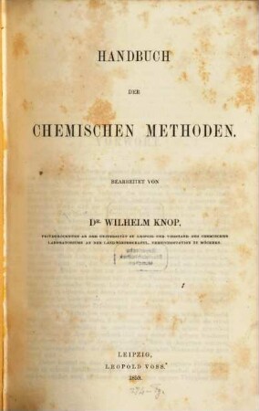 Handbuch der chemischen Methoden