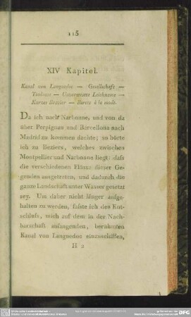 XIV. Kapitel. Kanal von Languedoc