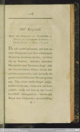 XIV. Kapitel. Kanal von Languedoc