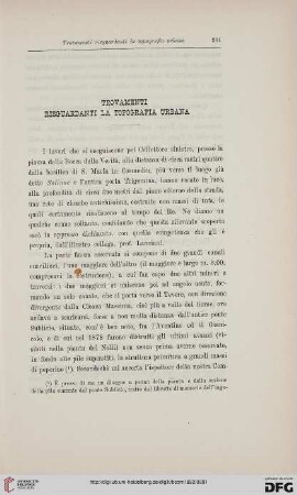 20: Trovamenti risguardamenti la topografia urbana