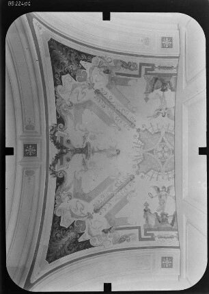 Dresden-Neustadt, Carolaplatz 1. Finanzministerium (1889-1896; O. Wanckel, O. Reichelt). Decke in der Eingangshalle