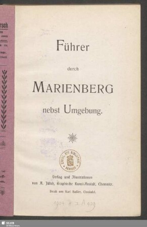 Führer durch Marienberg nebst Umgebung
