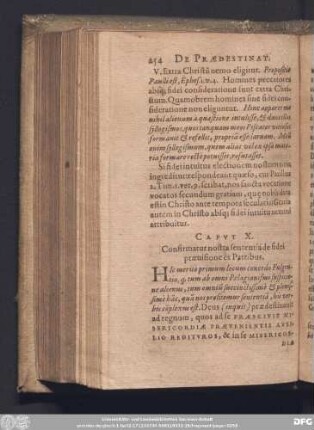 Caput X. Confirmatur nostra sententia de fidei praevisione ex Patribus.