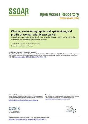 Clinical, sociodemographic and epidemiological profile of woman with breast cancer