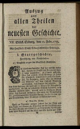 VII. Stück. Coburg, den 12. Febr. 1755.
