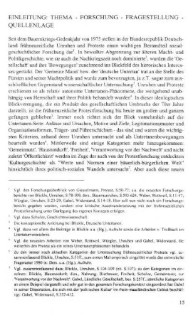 Einleitung: Thema - Forschung - Fragestellung - Quellenlage