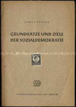 Veröffentlichung über Grundsätze und Ziele der Sozialdemokratie