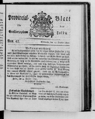 Num. 42, Ausgabe vom 17. Oktober 1821