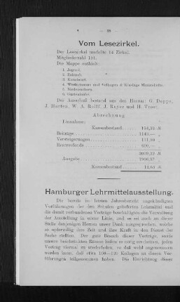 Vom Lesezirkel.