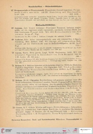 Holzschnittbücher (Nr. 68 - 80)