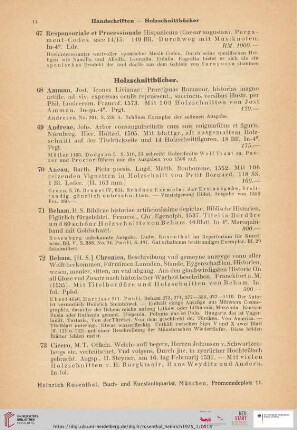 Holzschnittbücher (Nr. 68 - 80)