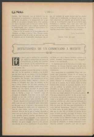 Reflexiones de un condenado a muerte