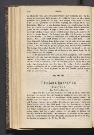 Missions-Rundschau. Westafrika. I