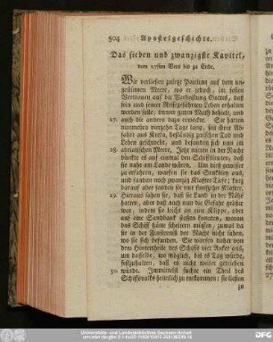 Das sieben und zwanzigste Kapitel, vom 27sten Vers bis zu Ende.