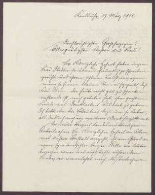 Schreiben von Friedrich Katz an die Großherzogin Luise; Rücktritt der Oberin