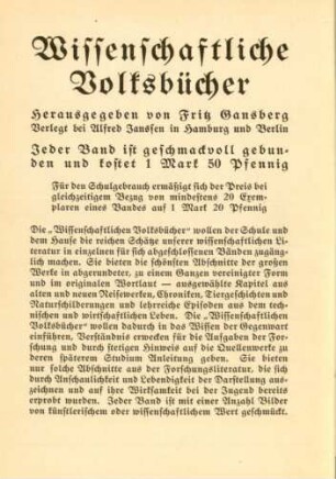 Wissenschaftliche Volksbücher