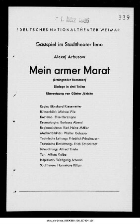 Mein armer Marat (Leningrader Romanze)