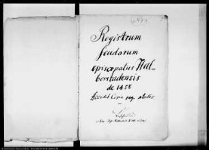 Registrum feudorum Halberstadensium 