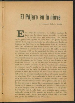 El pájaro en la nieve [parte única]