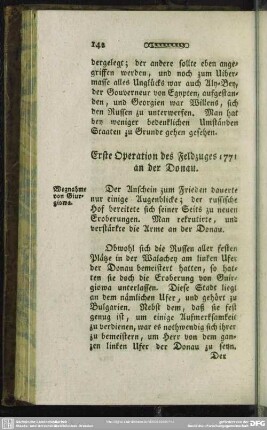 Erste Operation des Feldzuges 1771 an der Donau
