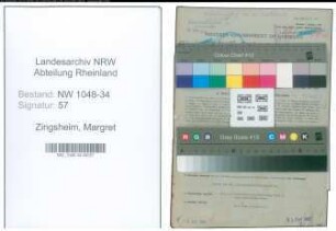 Entnazifizierung Margret Zingsheim , geb. 09.09.1910 (Aerztin)