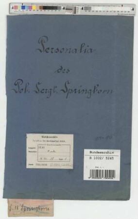 Springborn, Arnold, Polizeiwachtmeister