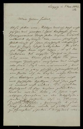 Brief von Heinrich Leberecht Fleischer an Heinrich Ewald. Leipzig, 8.11.1845