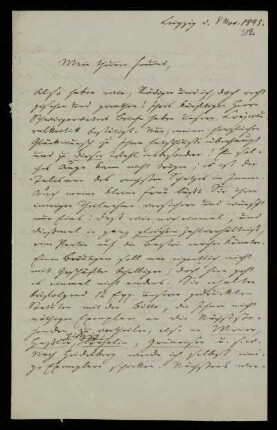 Brief von Heinrich Leberecht Fleischer an Heinrich Ewald. Leipzig, 8.11.1845