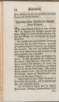 Von den festen Theilen des menschlichen Cörpers.