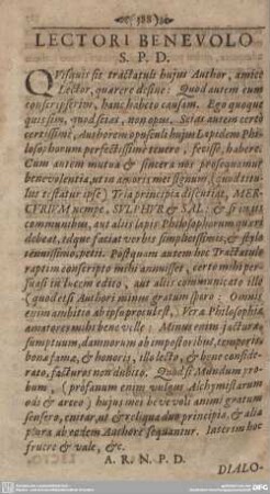 LECTORI BENEVOLO