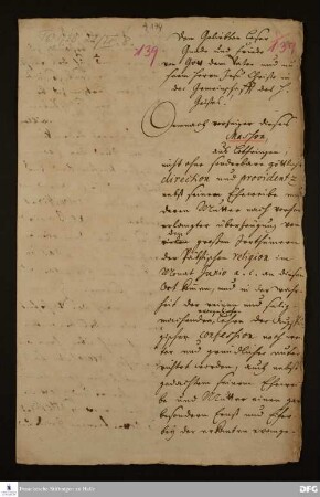 Attestat von August Hermann Francke für die Familie Masson.