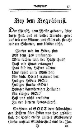 Bey dem Begräbniß.